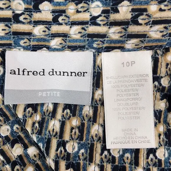 Alfred Dunner Womens Reversible Floral Quilted Jacket Open Front 10P Lightweight - Picture 8 of 9